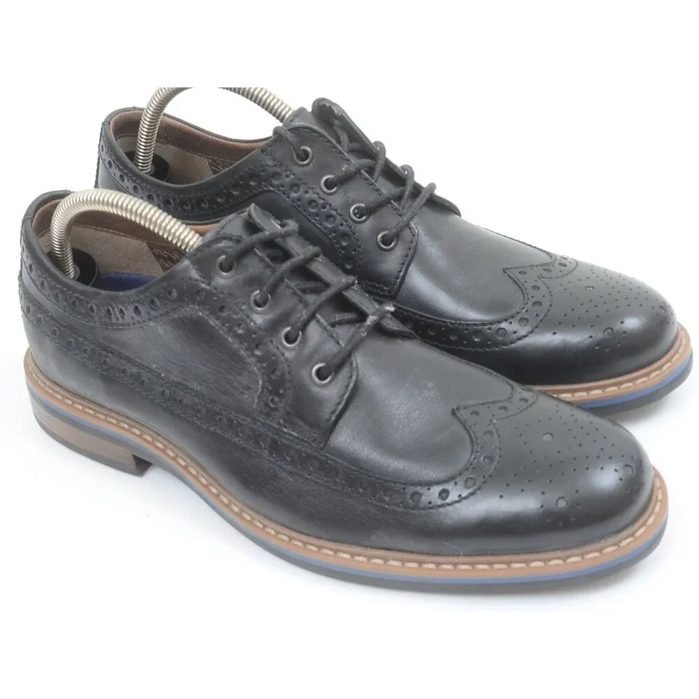 Bostonian Men's Melshire Wing‎ Black Tumbled Leather Oxford US 9M